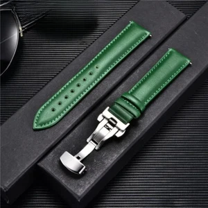 Correa de reloj de cuero suave con hebilla automática de acero inoxidable - Imagen 1 de 48