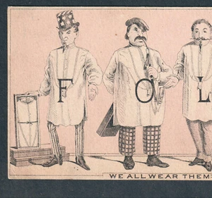 Uncle Sam 1800's SCARCE "pink" FOLS Shirt Irish Ethnic Pipe Victorian Trade Card - Picture 1 of 8