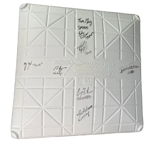 Sandlot Signed MLB Base w/Jewels Patrick Renna HAM PORTER Mary Shelton 8 Autos - Imagen 1 de 4