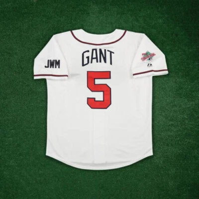 Camiseta blanca local Ron Gant 1991 Serie Mundial Atlanta Braves para hombre Foto 1 de 4