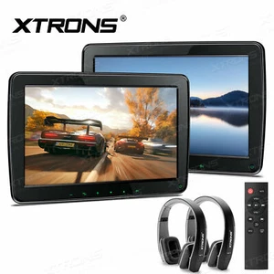 1 Pair 11.6" IPS Screen Car Headrest Monitor Multi-Media HMDI USB + 2x Headsets - Picture 1 of 12