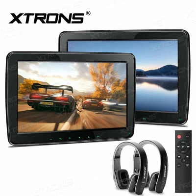 1 Pair 11.6" IPS Screen Car Headrest Monitor Multi-Media HMDI USB + 2x Headsets - Image 1 of 4