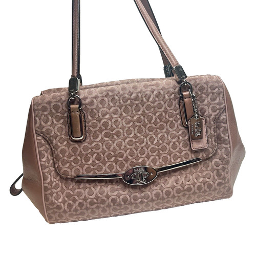 Borsa a tracolla casual elegante Coach Madison blush arazzo tessuto e pelle 25215