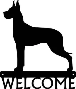 Great Dane Dog Welcome Sign - Made in America - Outdoor Decor - Picture 1 of 19