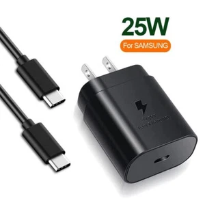 Samsung 25 Watt Caricatore Super Veloce USB Cubo USB C Brick con Cavo - Foto 1 di 4