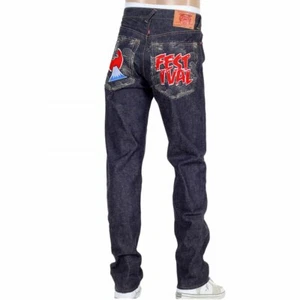 RMC JEANS Red Monkey Company Fuji Mountain Rock Festival Blue Denim Jeans - Picture 1 of 4