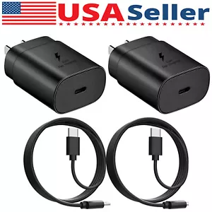 25w Type USB-C Super Fast Wall Charger+6FT Cable For Samsung Galaxy S20 S21 5G - Picture 1 of 14