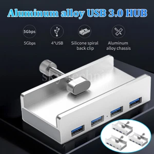 USB 3.0 Hub Splitter 4 Port High Speed For PC Mac Laptop Desktop Clamp on Desk - Picture 1 of 24
