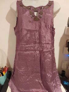 Bon'a Parte. Purple Vest Top With Beads.  Size 12