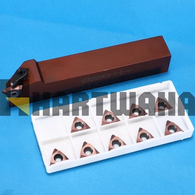 Lathe Threading Turning Tool Holder SER2020K16 Indexable Insert 16ERAG60 0.5-3.0 - Image 1 of 4