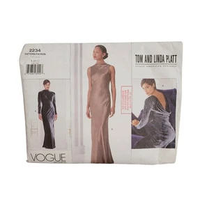 VOGUE Tom and Linda PLATT #2234 COWL Back EVENING Dress SEWING Pattern 8/10/12 - Picture 1 of 15