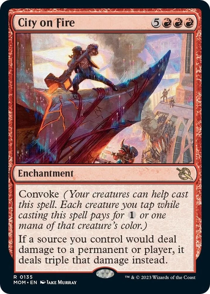 City on Fire - March of the Machine - MOM #135 Near Mint Rare pack fresh - Image 1 of 1