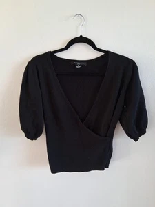 French Connection Women's Size Medium 100% Cotton Black Sweater Top. - Picture 1 of 7