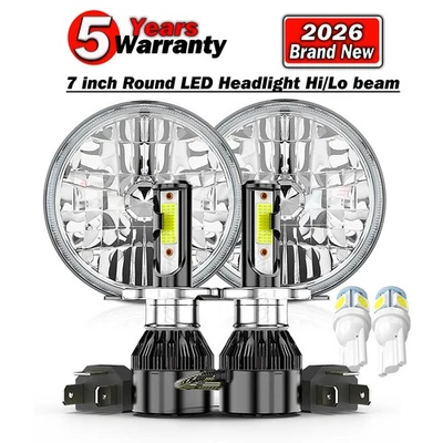 Par de faros redondos LED de 7 pulgadas para Suzuki Samurai SJ410 haz alto/bajo x2 Foto 1 de 4