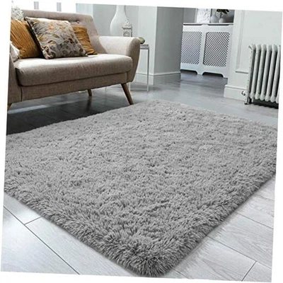  Fluffy Rug, Super Soft Fuzzy Gray Area Rugs for Bedroom Living Room - 3' x 5'  - Image 1 of 4