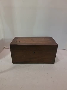 Antike Teedose oder Kanister aus Mahagoni, 2 Deckeleinsätze - Bild 1 von 11