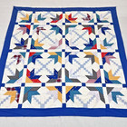 Handmade Winter Solstice Cotton Fabric Patchwork Queen Size quilt top/topper
