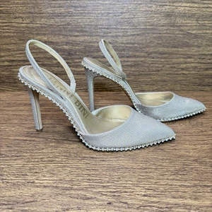 Gianni Bini Kahleaa Silver Rhinestone Bling Formal Cocktail Heels Slingback 8 M - Picture 1 of 9