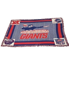 Manta de doble cara de los New York Giants para casa tapiz vintage de los años 90 - Imagen 1 de 8