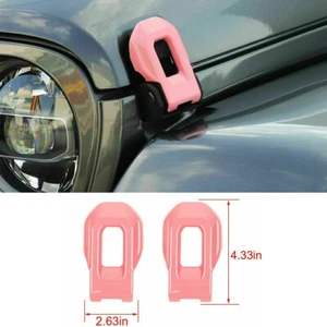 Borde de hebilla de bloqueo del capó del motor delantero para Jeep Wrangler JL 2018+ accesorios rosas - Imagen 1 de 8