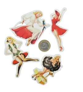 PU9 Vintage Style Pinups, Konvolut vier Aufkleber Sticker - Bild 1 von 1