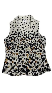 Camicia Cabi donna media M nera panna stampa rocce cadute top sismico senza maniche - Foto 1 di 7