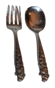 Honey Nut Cheerios Buzz Bee Oneida Stainless Toddler Spoon & Fork flatware - Picture 1 of 6