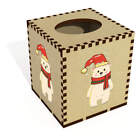 Square 'Polar Bear Dressed For Snow' Wooden Tissue Box Cover (Tb00054946)