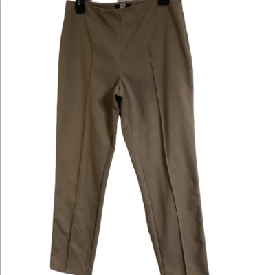 Saks Fifth Avenue 女式裤子,尺寸 6,泥土高腰露缝棉混纺 — 第 1/4 张图片