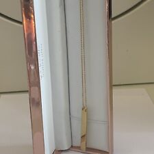 NOA .925 Silver Necklace Gold Tone - Long 43cm  w/ Hinged Bar Pendant Hallmark