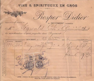 Facture ancienne Proper Didier à Deycimont 1926 old french invoice bill - Picture 1 of 1