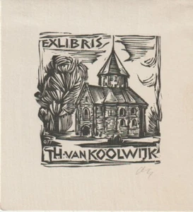 ex-libris T.H.Van Koolwijk (église) - Foto 1 di 2