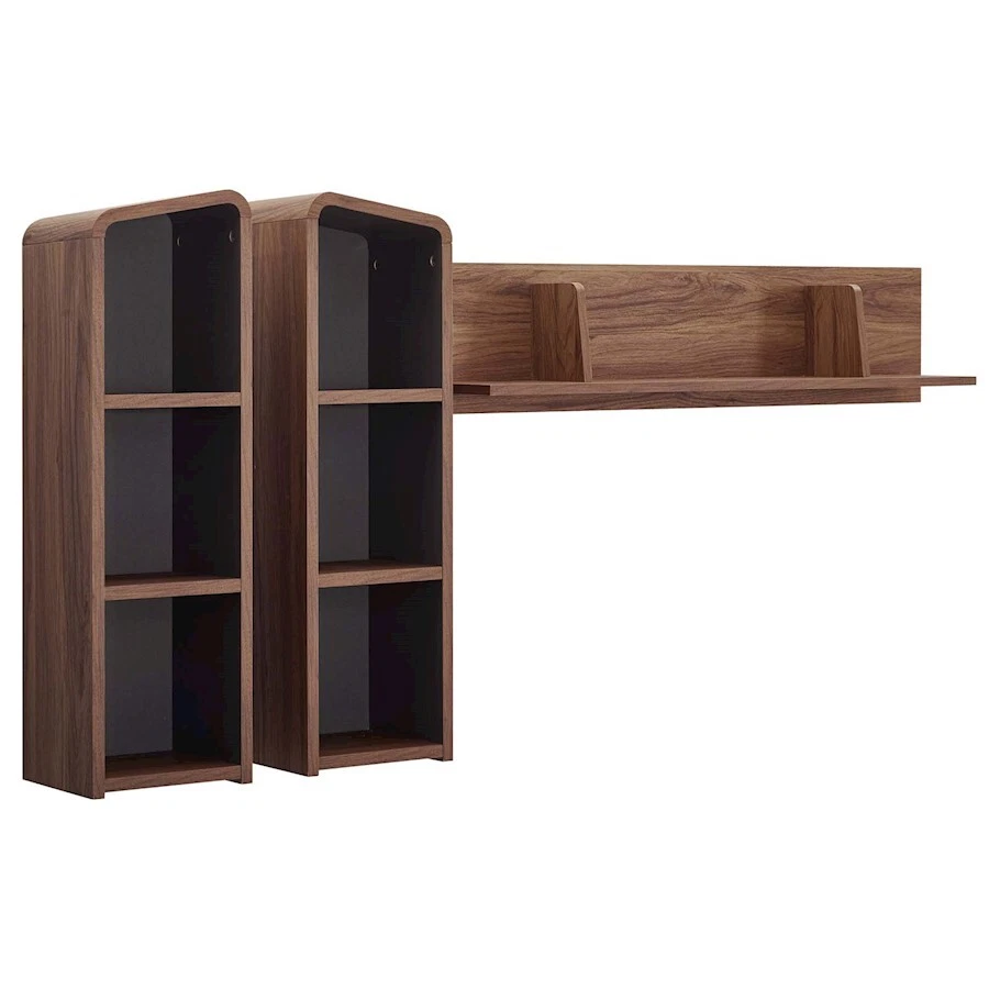 Modway Furniture Omnistand Wall Mounted Shelves in Walnut/Gray -EEI-3438-WAL-GRY - Image 1 of 1