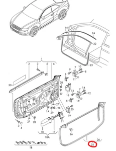 Neu Original Audi A5, S5 08-16 Türdichtung rechts außen - 8T0837912G - Bild 1 von 1