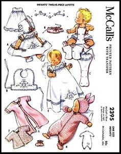 McCall's # 2395 Layette Christening Pattern Infant Baby Dress Cap Bonnet DOLL - Picture 1 of 4