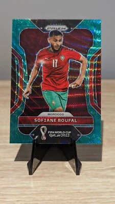 2022 Panini Prizm World Cup Qatar Green Wave Prizm Sofiane Boufal Morocco #242 - Image 1 of 2