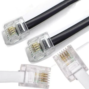 6P4C RJ11 AUF RJ11 GERADE KABELKABEL TELEFONKABEL ADSL BREITBAND ROUTER BLEI - Bild 1 von 9
