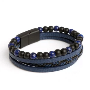 Herren Damen Geflochten Mode Armbänder PU Leder Armband Armreif Wickelarmband - Bild 1 von 7
