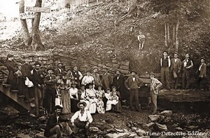 Crowd at Twin Springs, Siloam Springs, Arkansas - c1890- Historic Photo Print - Picture 1 of 1