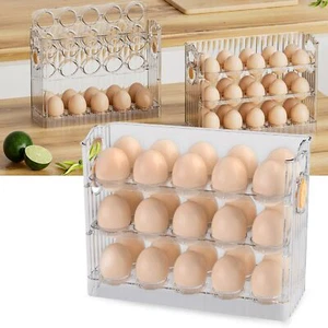 3 Tiers Egg Holder Fresh Egg Dispenser Eggs Storage Container 30 Eggs w/Timers - Picture 1 of 9