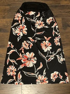 Apt. 9 Para mujeres Negro Rojo Floral Maxi Recto PatD Informal Ropa de Trabajo Falda Talla XL 12 - Imagen 1 de 6