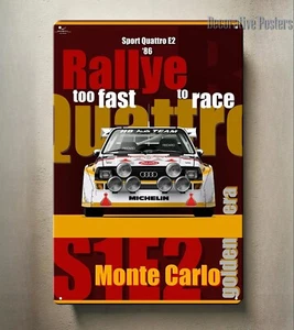 Audi s1 e2 rallye sport quattro Car Group B Metal Poster - Sign 20x30cm - Picture 1 of 4