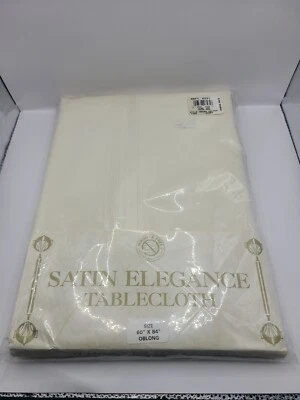 BARDWIL Ivory Oval Tablecloth 60” X 84” Permanent Press Stain Release NEW - Image 1 of 4