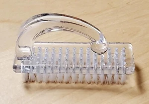 Clear Nail Brush Handled Nail Care Fingernail Clean Plastic Spa Manicure Scrub - Picture 1 of 2