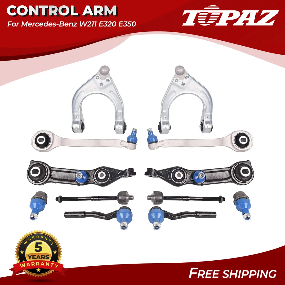 12Pcs Control Arms Tie Rod Ends Suspension Kit For Mercedes-Benz W211 E320 E550 - Image 1 of 4