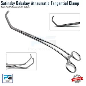 Satin sky DeBakey Atraumatic Tangential Clamp 9" Hemostat Forceps Surgical Tools - Picture 1 of 8