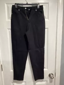 H&M Divided Jeans Size 8 Black Denim High Waist Loose Mom Fit Ankle Length - Picture 1 of 6