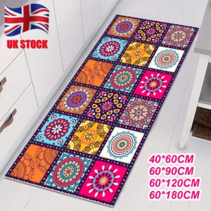 Bohemia Non Slip Hall Runner Rugs Hallway Rug Kitchen Carpet Floor Mat Washable - Picture 1 of 15