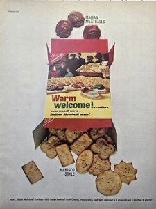 Nabisco Warm Welcome Crackers Italian Meatball Flavor Vintage Print Ad 1964 - Picture 1 of 4