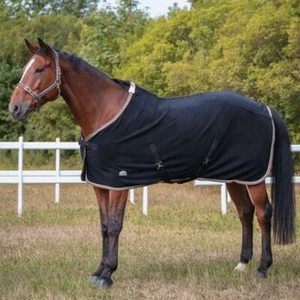 EQUITHEME : Couverture Polaire Noir Poney D et pure sang / 6' / 150 à 160 cm - Imagen 1 de 5
